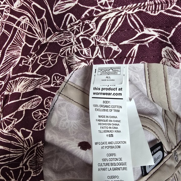 Patagonia Hat Cap Strap Back Mens One Size Purple Floral P-6 Label Trad Surf - Picture 8 of 9